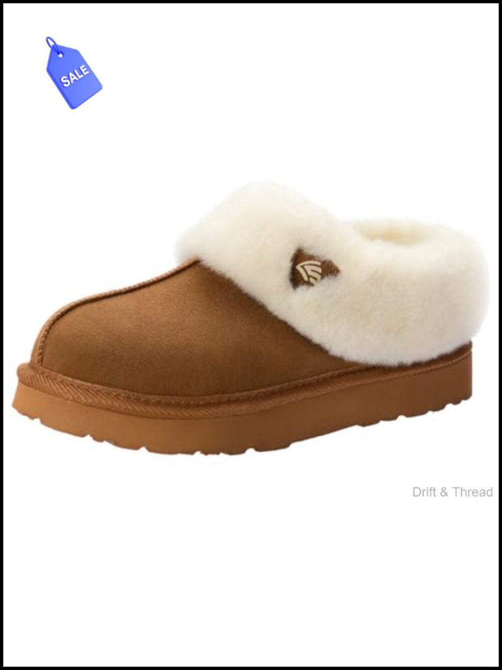 Fuzzy Faux Fur Lined Closed Back Slippers Memory Foam Non-Slip Indoor Outdoor